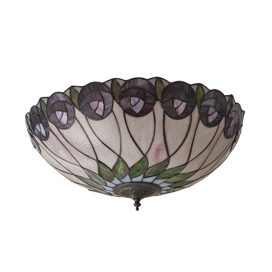 Endon 64173 - Lámpara de techo Tiffany HUTCHINSON 2xE27/60W/230V Ø 50 cm