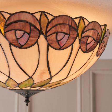 Endon 64173 - Lámpara de techo Tiffany HUTCHINSON 2xE27/60W/230V Ø 50 cm