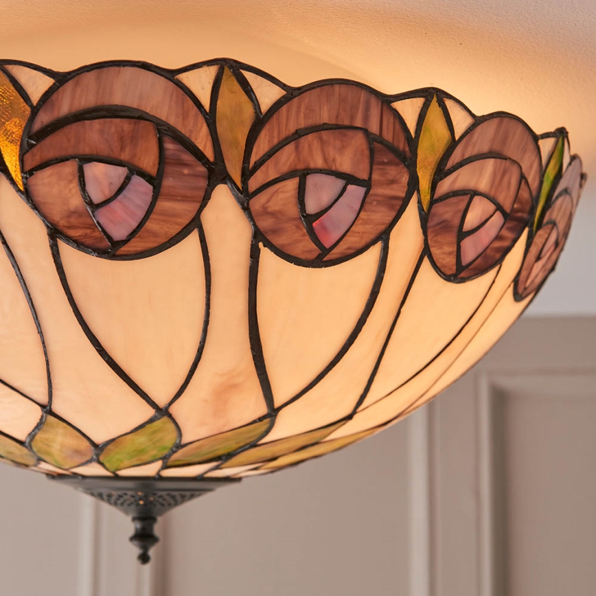 Endon 64173 - Lámpara de techo Tiffany HUTCHINSON 2xE27/60W/230V Ø 50 cm