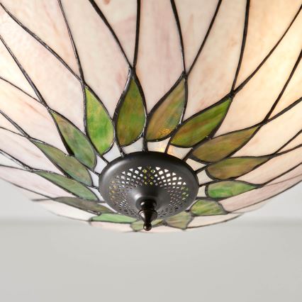 Endon 64175 - Lámpara colgante en cadena Tiffany HUTCHINSON 3xE27/60W/230V, diámetro 40 cm