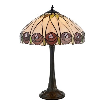Endon 64177 - Lámpara de mesa Tiffany HUTCHINSON 1xE27/60W/230V Ø 40 cm
