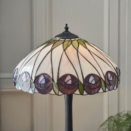 Endon 64177 - Lámpara de mesa Tiffany HUTCHINSON 1xE27/60W/230V Ø 40 cm