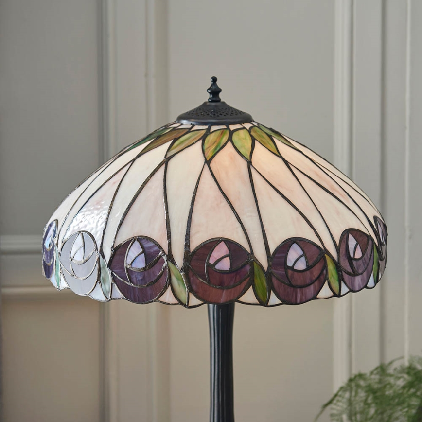 Endon 64177 - Lámpara de mesa Tiffany HUTCHINSON 1xE27/60W/230V Ø 40 cm