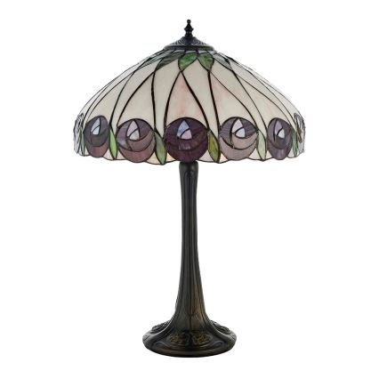 Endon 64177 - Lámpara de mesa Tiffany HUTCHINSON 1xE27/60W/230V Ø 40 cm