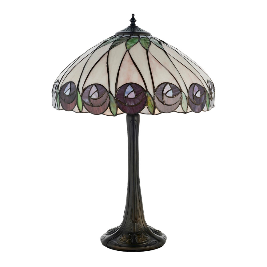 Endon 64177 - Lámpara de mesa Tiffany HUTCHINSON 1xE27/60W/230V Ø 40 cm