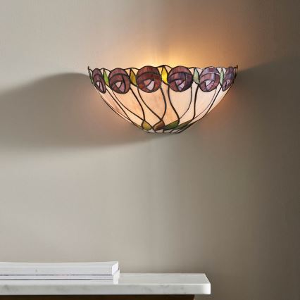 Endon 64178 - Aplique de pared Tiffany HUTCHINSON 1xE14/40W/230V