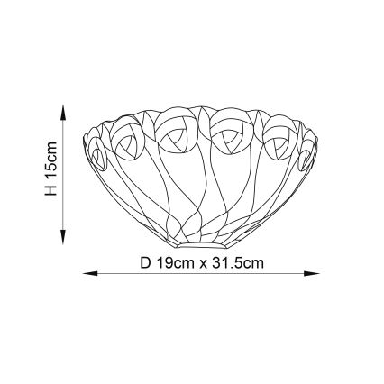 Endon 64178 - Aplique de pared Tiffany HUTCHINSON 1xE14/40W/230V
