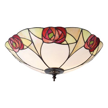 Endon 64182 - Lámpara de techo Tiffany INGRAM 2xE27/60W/230V Ø 45 cm