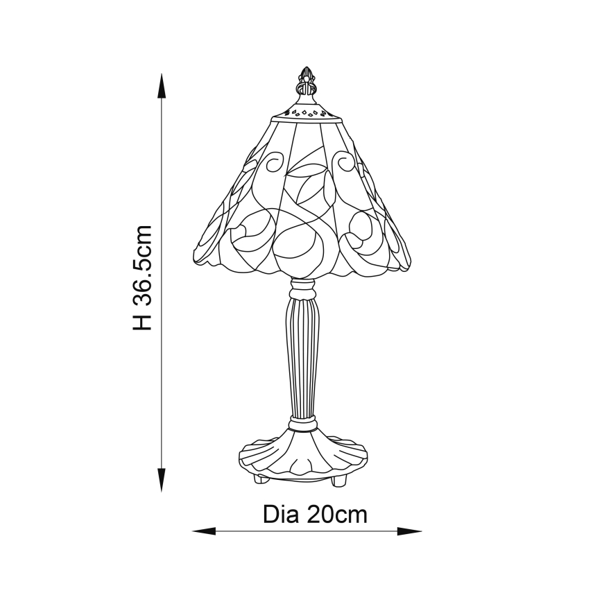 Endon 64196 - Lámpara de mesa estilo Tiffany JAMELIA 1xE14/40W/230V Ø 20 cm