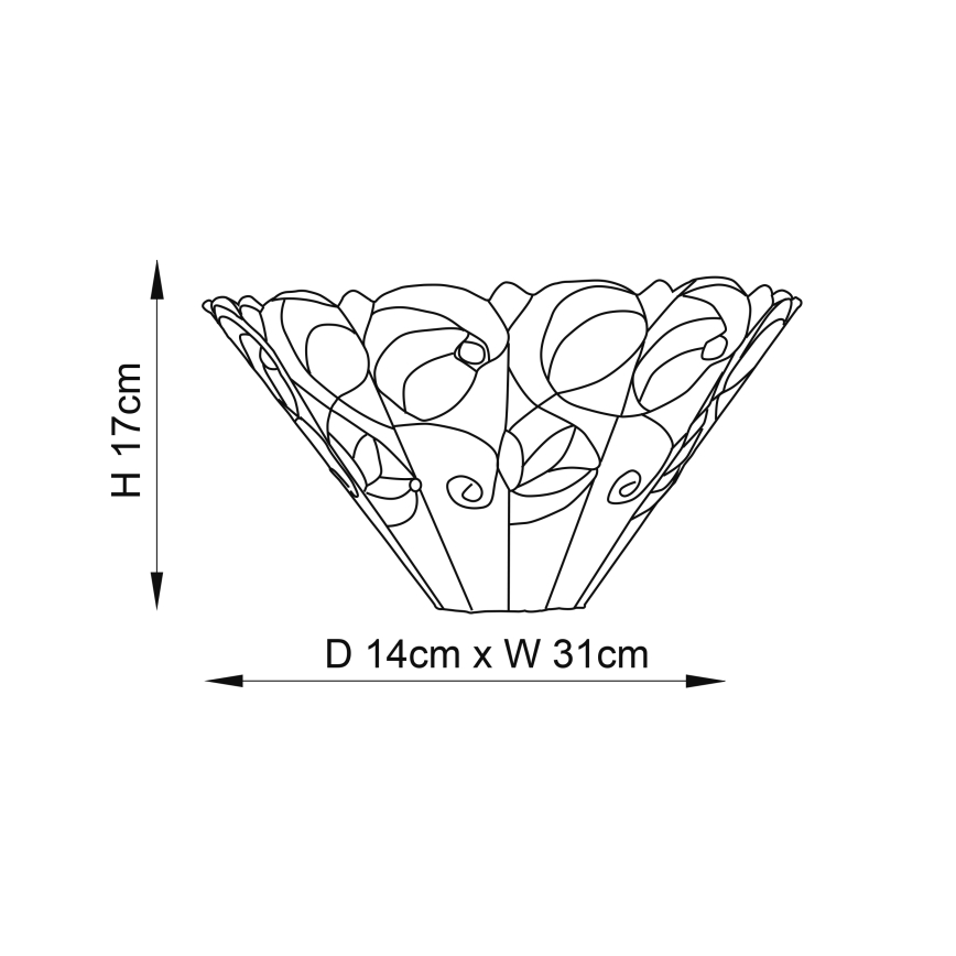 Endon 64198 - Aplique de pared Tiffany JAMELIA 1xE14/40W/230V