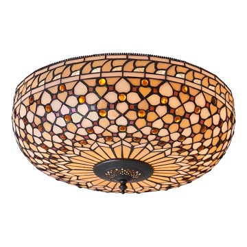 Endon 64276 - Lámpara de techo Tiffany MILLE FEUX 2xE27/60W/230V Ø 45 cm