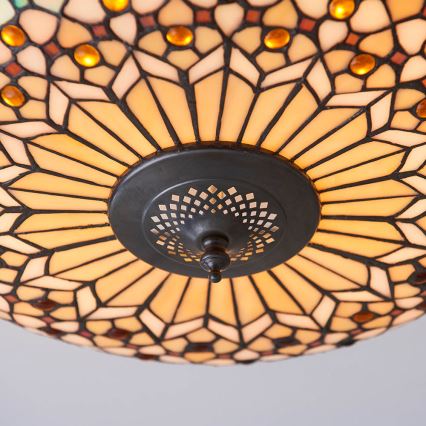Endon 64276 - Lámpara de techo Tiffany MILLE FEUX 2xE27/60W/230V Ø 45 cm