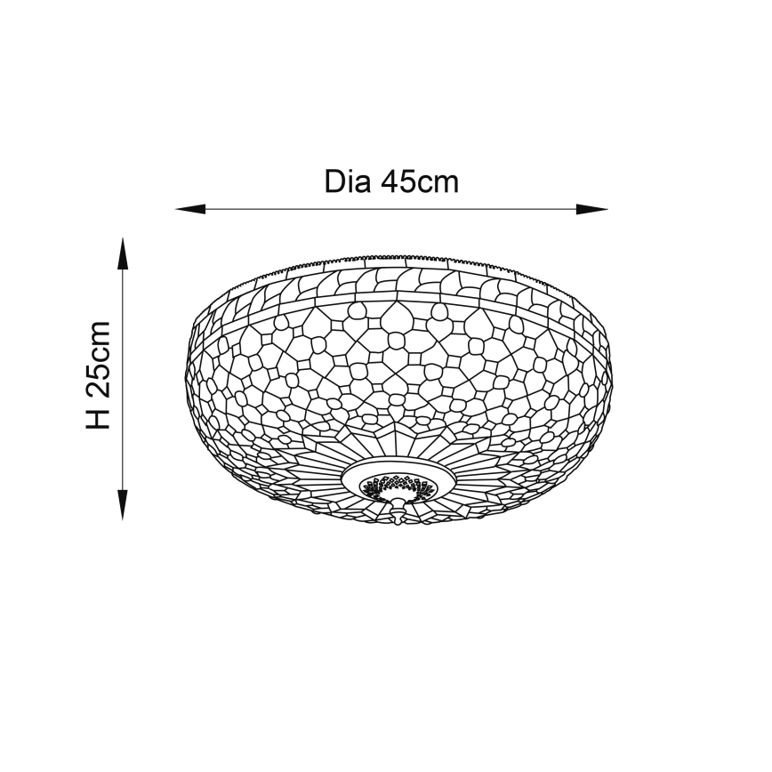 Endon 64276 - Lámpara de techo Tiffany MILLE FEUX 2xE27/60W/230V Ø 45 cm