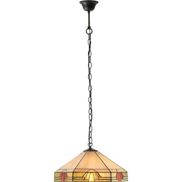 Endon 64285 - Lámpara colgante con cadena estilo Tiffany NEVADA 1xE27/60W/230V Ø 35 cm