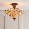 Endon 64300 - Lámpara de techo de superficie estilo Tiffany PEARL 3xE27/60W/230V Ø 37 cm