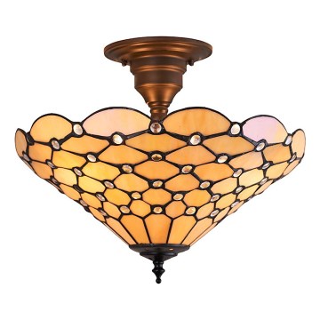 Endon 64300 - Lámpara de techo de superficie estilo Tiffany PEARL 3xE27/60W/230V Ø 37 cm