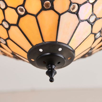 Endon 64300 - Lámpara de techo de superficie estilo Tiffany PEARL 3xE27/60W/230V Ø 37 cm