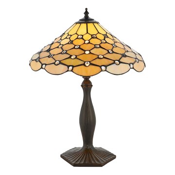 Endon 64301 - Lámpara de mesa Tiffany PEARL 1xE27/60W/230V, diámetro 37 cm