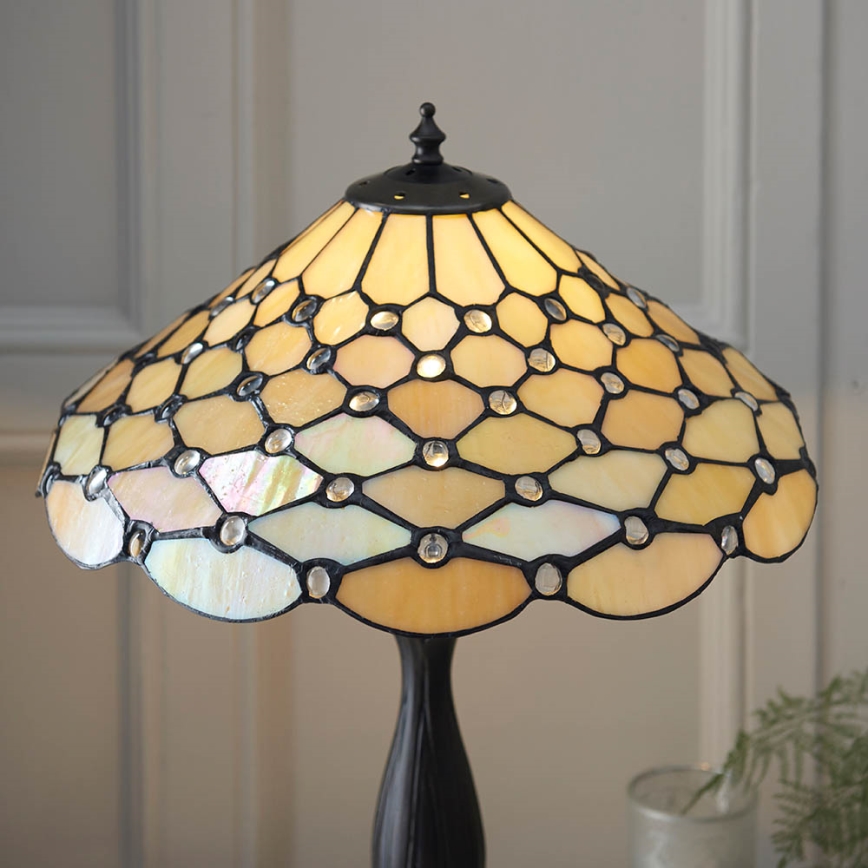 Endon 64301 - Lámpara de mesa Tiffany PEARL 1xE27/60W/230V, diámetro 37 cm