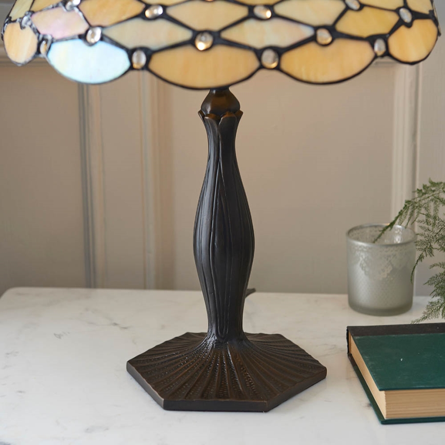 Endon 64301 - Lámpara de mesa Tiffany PEARL 1xE27/60W/230V, diámetro 37 cm