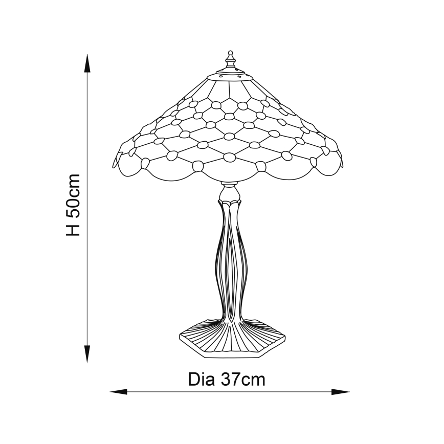 Endon 64301 - Lámpara de mesa Tiffany PEARL 1xE27/60W/230V, diámetro 37 cm