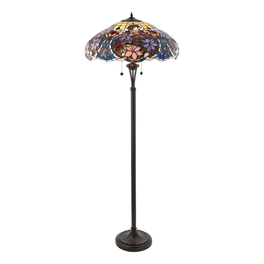 Endon 64323 - Lámpara de pie Tiffany SULLIVAN 2xE27/60W/230V Ø 56 cm