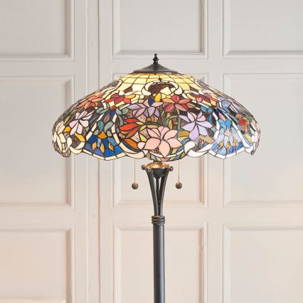 Endon 64323 - Lámpara de pie Tiffany SULLIVAN 2xE27/60W/230V Ø 56 cm