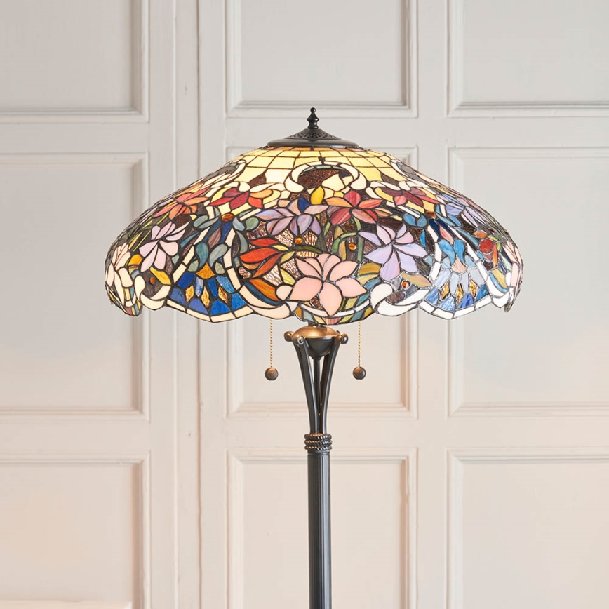 Endon 64323 - Lámpara de pie Tiffany SULLIVAN 2xE27/60W/230V Ø 56 cm