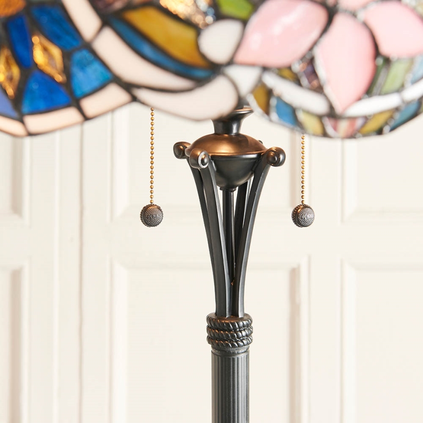Endon 64323 - Lámpara de pie Tiffany SULLIVAN 2xE27/60W/230V Ø 56 cm