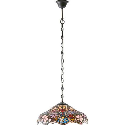 Endon 64325 - Lámpara colgante con cadena Tiffany SULLIVAN 1xE27/60W/230V, diámetro 40 cm