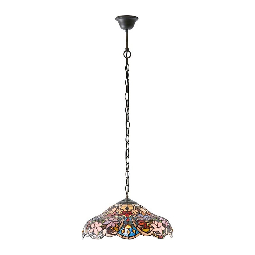Endon 64325 - Lámpara colgante con cadena Tiffany SULLIVAN 1xE27/60W/230V, diámetro 40 cm