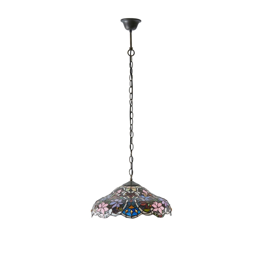 Endon 64325 - Lámpara colgante con cadena Tiffany SULLIVAN 1xE27/60W/230V, diámetro 40 cm