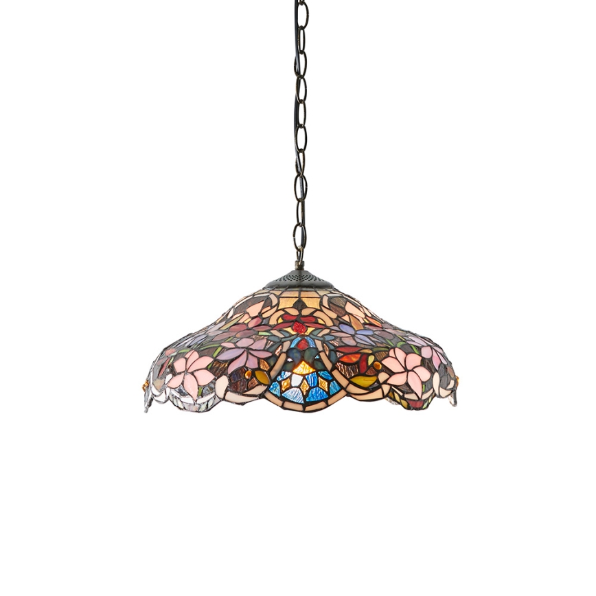 Endon 64325 - Lámpara colgante con cadena Tiffany SULLIVAN 1xE27/60W/230V, diámetro 40 cm