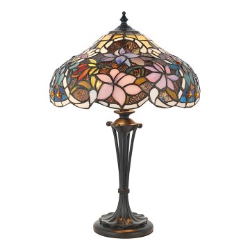 Endon 64327 - Lámpara de mesa Tiffany SULLIVAN 2xE14/40W/230V Ø 30 cm