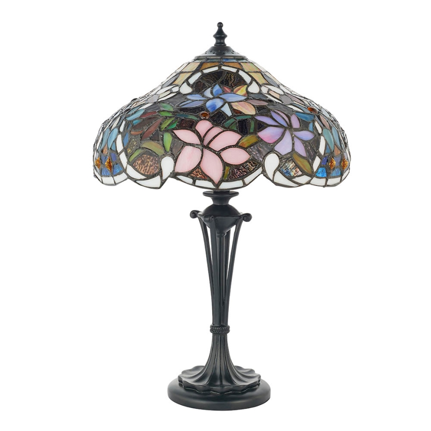 Endon 64327 - Lámpara de mesa Tiffany SULLIVAN 2xE14/40W/230V Ø 30 cm