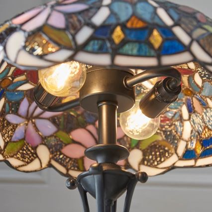 Endon 64327 - Lámpara de mesa Tiffany SULLIVAN 2xE14/40W/230V Ø 30 cm