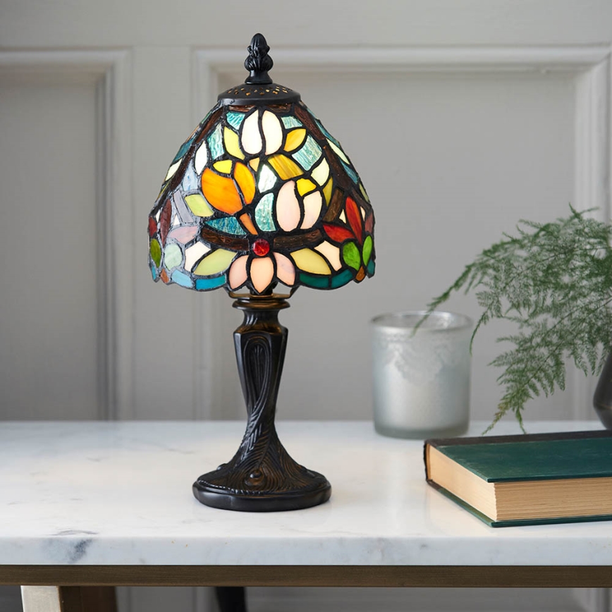 Endon 64331 - Lámpara de mesa Tiffany SYLVETTE 1xE14/40W/230V, diámetro 15 cm