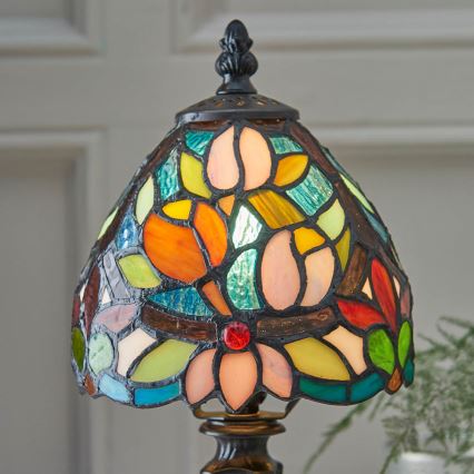 Endon 64331 - Lámpara de mesa Tiffany SYLVETTE 1xE14/40W/230V, diámetro 15 cm
