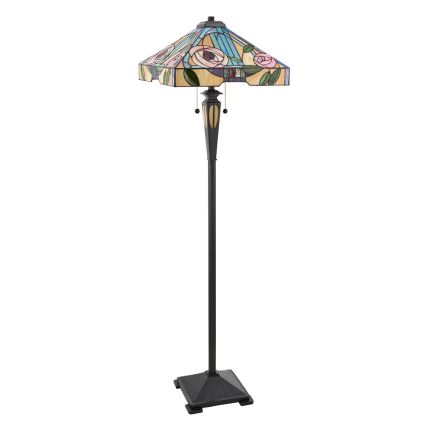 Endon 64383 - Lámpara de pie Tiffany WILLIOW 2xE27/60W/230V, diámetro 42,5 cm
