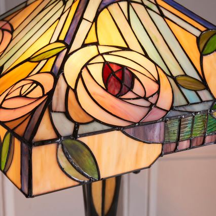 Endon 64383 - Lámpara de pie Tiffany WILLIOW 2xE27/60W/230V, diámetro 42,5 cm