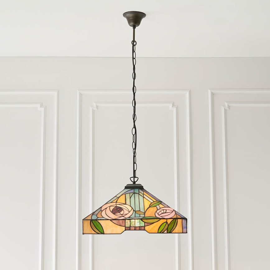 Endon 64384 - Lámpara colgante con cadena Tiffany WILLOW 3xE27/60W/230V