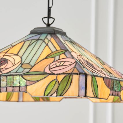 Endon 64384 - Lámpara colgante con cadena Tiffany WILLOW 3xE27/60W/230V