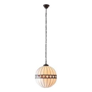 Endon 67045 - Lámpara colgante con cadena Tiffany FARGO 1x E27/60W/230V diámetro 40 cm