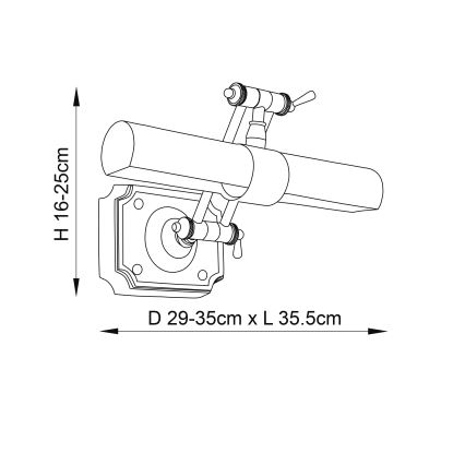 Endon 69832 - Aplique para cuadros WINCHESTER 2xE14/6W/230V 35,5 cm latón