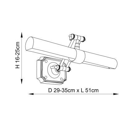 Endon 69833 - Aplique para cuadros WINCHESTER 2xE14/6W/230V 51 cm latón