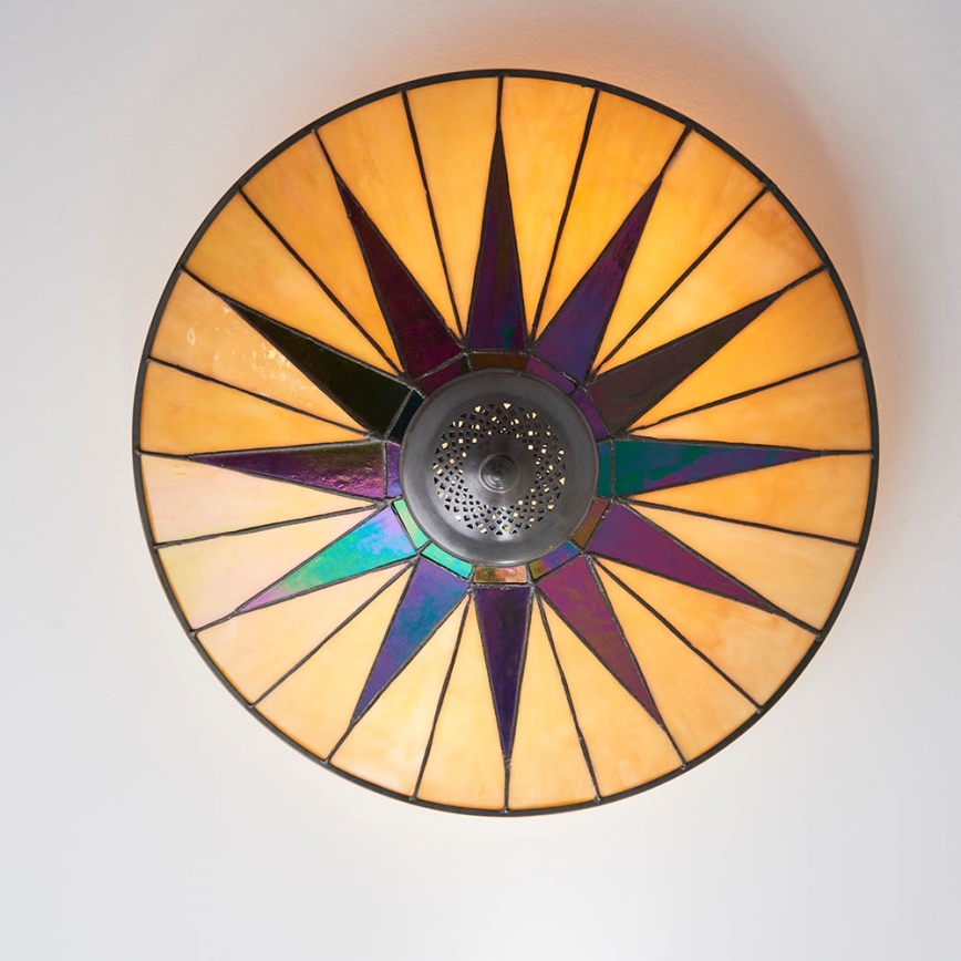 Endon 70240 - Lámpara de techo Tiffany DARK STAR 2xE27/40W/230V Ø 49 cm