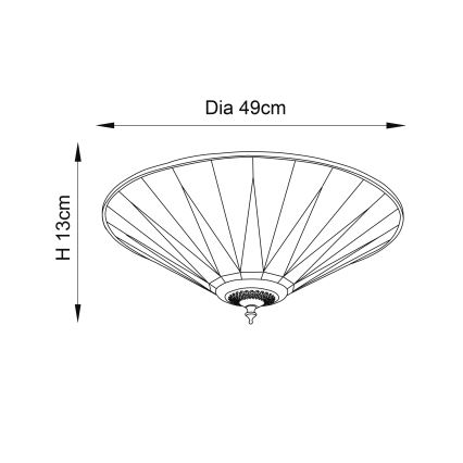Endon 70240 - Lámpara de techo Tiffany DARK STAR 2xE27/40W/230V Ø 49 cm