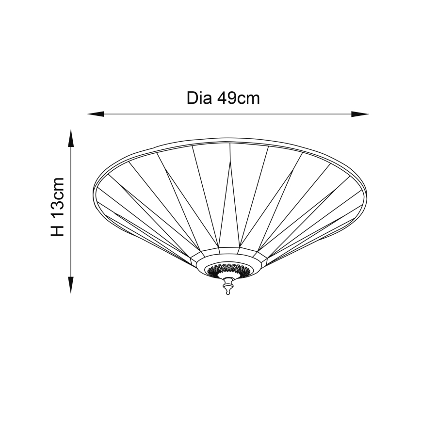 Endon 70240 - Lámpara de techo Tiffany DARK STAR 2xE27/40W/230V Ø 49 cm