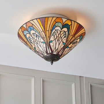 Endon 70241 - Lámpara de techo Tiffany HECTOR 2xE27/60W/230V Ø 40 cm