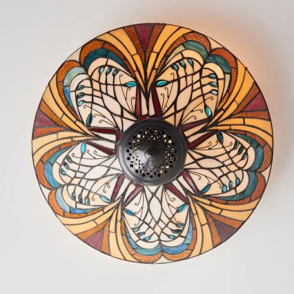 Endon 70241 - Lámpara de techo Tiffany HECTOR 2xE27/60W/230V Ø 40 cm